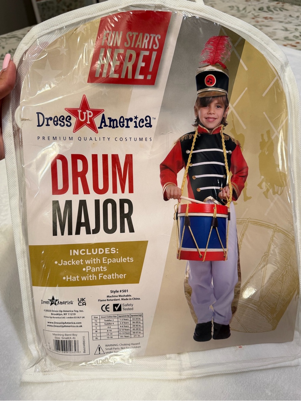 Kids' Red Drum Major Costume, Size Small (4-6)